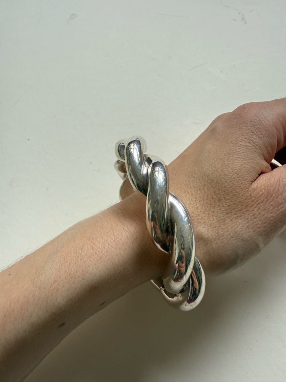 Sterling Silver 925 Twisted Rope Bangle Bracelet Large size - Picture 3 of 13